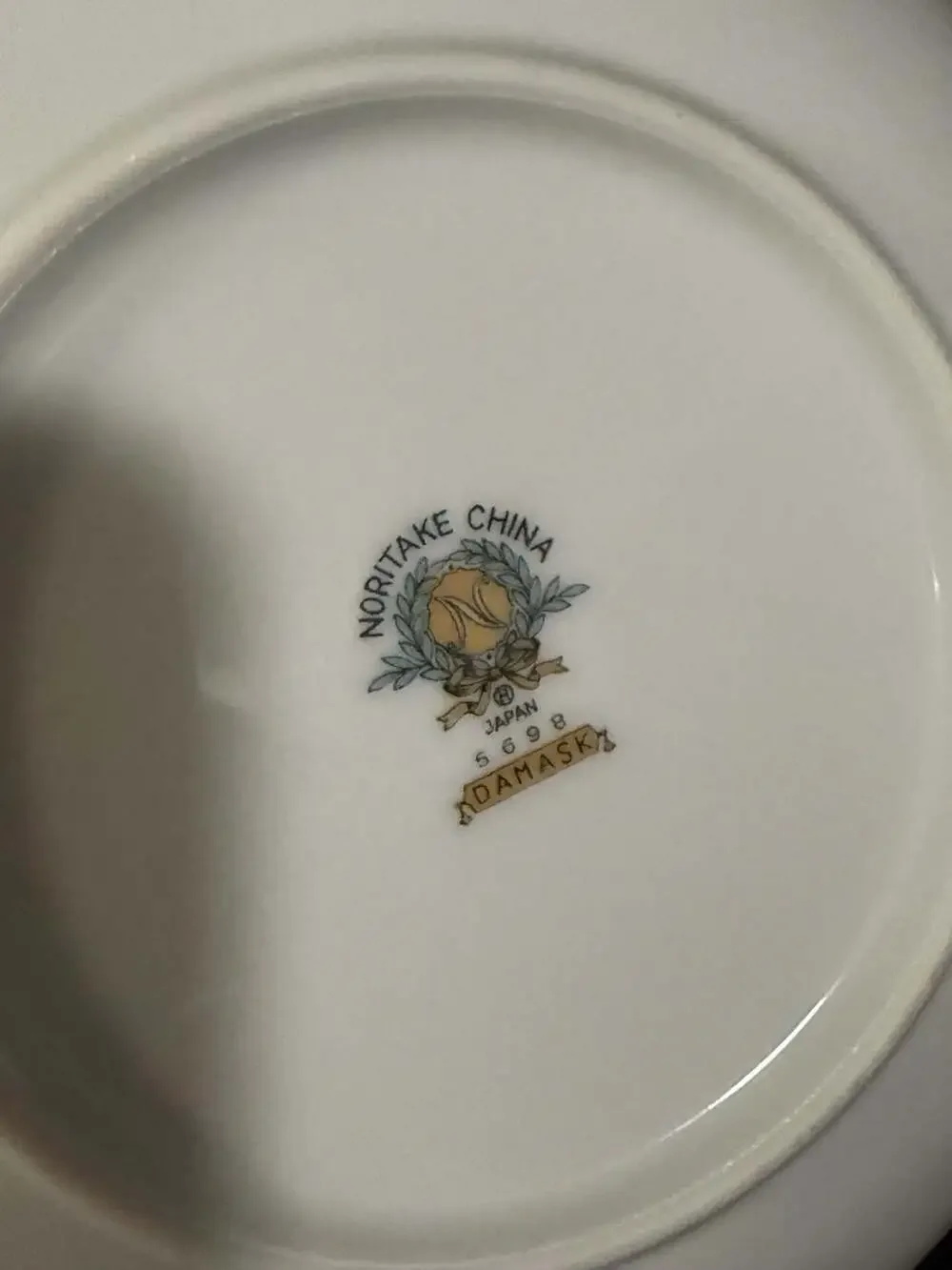Set of 4 Noritake Damask 5698 Japan Silver Floral Salad Plates